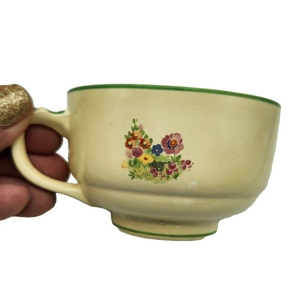 Vintage 1930s Homer Laughlin English Garden Wells Tea Cup & Saucer SET ART DECO - Picture 4 of 8